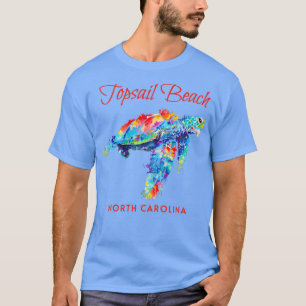 Camiseta TopSail Beach North Carolina Watercolor Sea Turtle