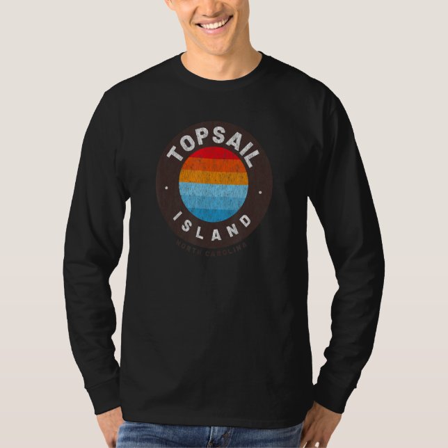 Camiseta Topsail Island NC Vacationing Seascape Circle (Frente)