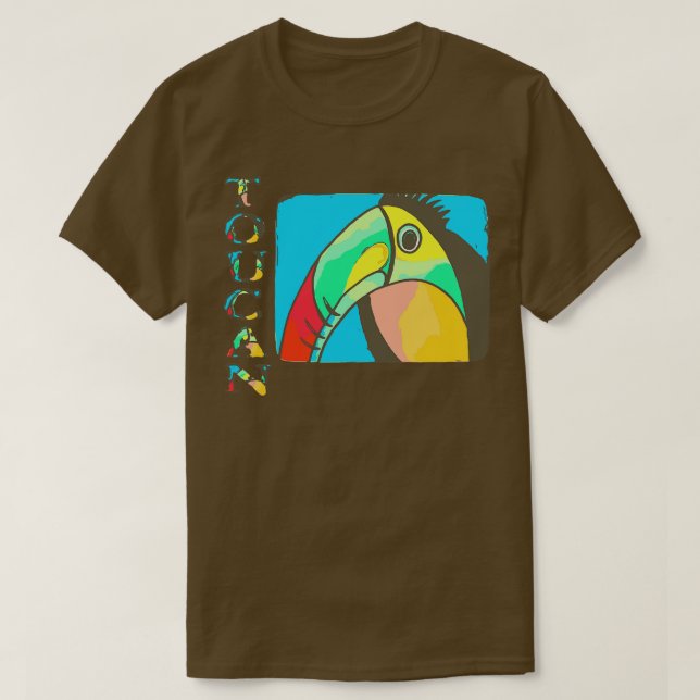 Camiseta Toque Artístico com Texto Vertical TOUCAN (Frente do Design)