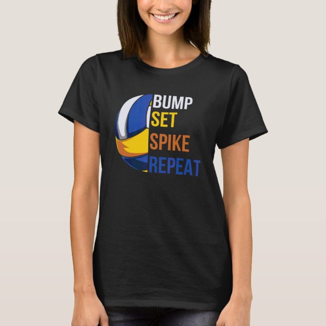 Camiseta Toque Bloqueio Ataque Repita Volei (Frente)