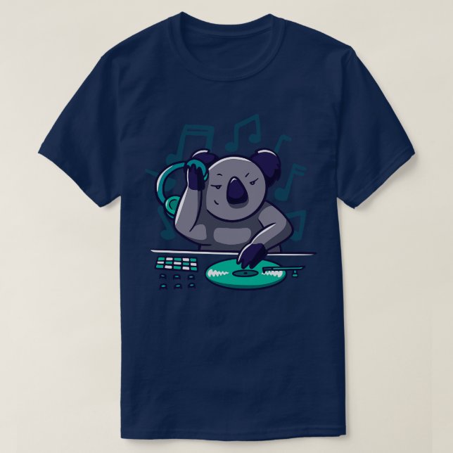Camiseta Toque bonito Koala DJ (Frente do Design)
