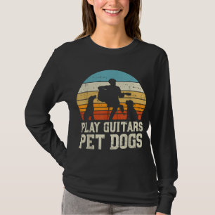 Camiseta Toque Guitarras Pet Dog Retro Music Guitarist Anim