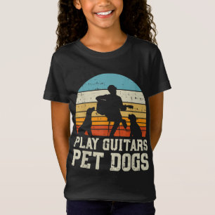 Camiseta Toque Guitarras Pet Dog Retro Music Guitarist Anim