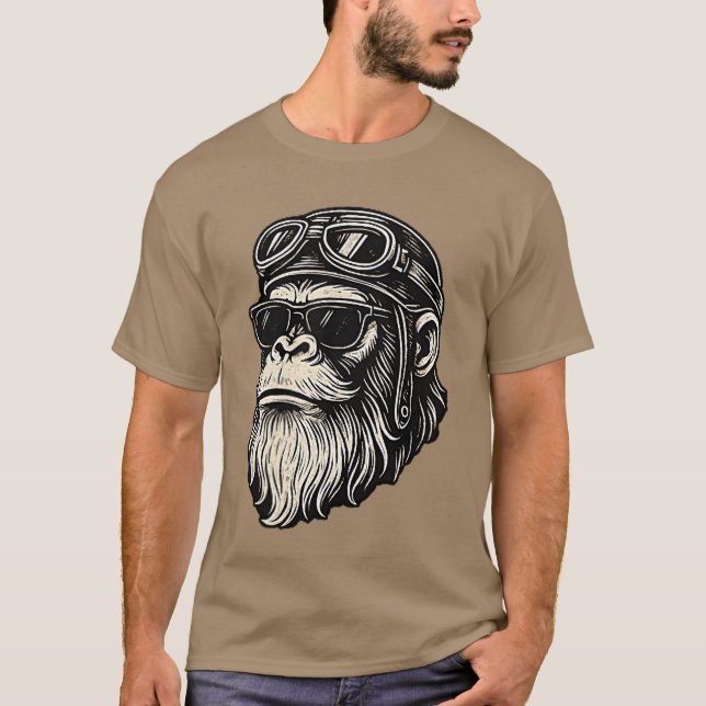 Camiseta Toque Minha Barba e Me Diga Eu Sou Um Macaco Engra (Frente)