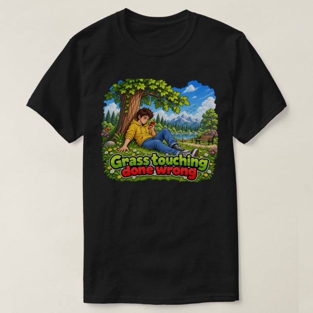 Camiseta Toque na Grama Feito Errado (Frente do Design)