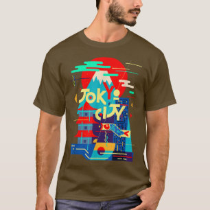 Camiseta Tóquio City Flat, Design do Japão Fuji Mountain
