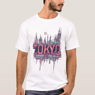 Camiseta Tóquio Futurista Cyberpunk Neon Roupas de Rua T-