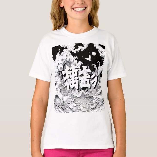 Camiseta Tóquio Preto e Branco (Frente)