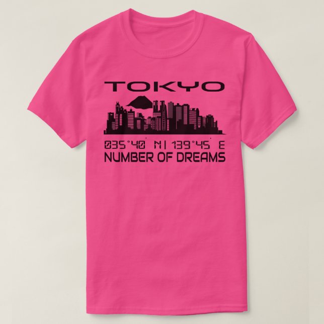 Camiseta Tóquio Skyline GPS coordena Capital City Japão (Frente do Design)