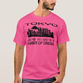 Camiseta Tóquio Skyline GPS coordena Capital City Japão
