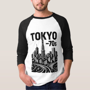 Camiseta Tóquio—T-Shirt retrô dos anos 70   Vintage Japão..