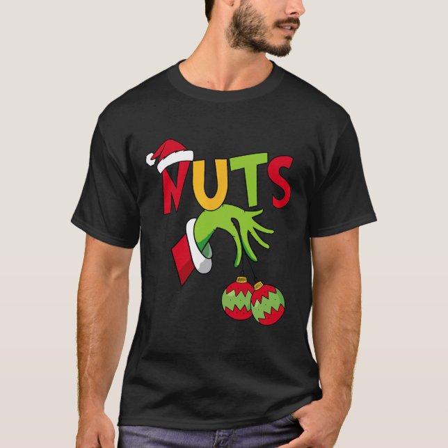 Camiseta Tórax de Natal Castanhas Castanhas Natal Casal Cor (Frente)