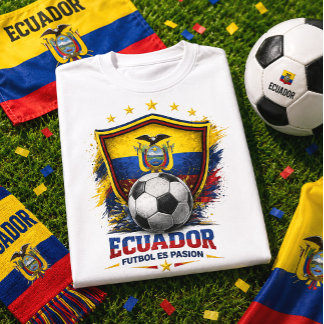Camiseta Torcendor de Futebol do Equador Orgulho de Adepto 