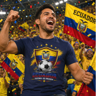 Camiseta Torcendor de Futebol do Equador Orgulho de Adepto 