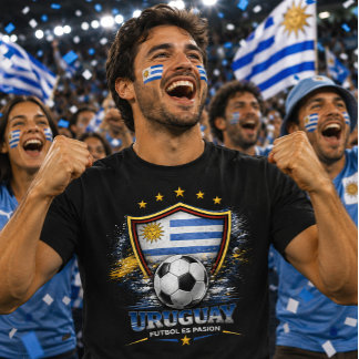 Camiseta Torcendor de Futebol Uruguaio Copa do Mundo