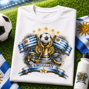 Camiseta Torcendor de Futebol Uruguaio Fã da Copa do Mundo