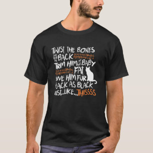 Camiseta Torcer Os Ossos Pretos Como Halloween De Gato Pret