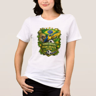Camiseta Torcida Brasil 2026 Fã de Futebol Jaguar & Arara