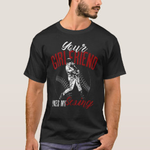 Camiseta Torcida de Beisebol Batedor Vintage Sua Namorada G