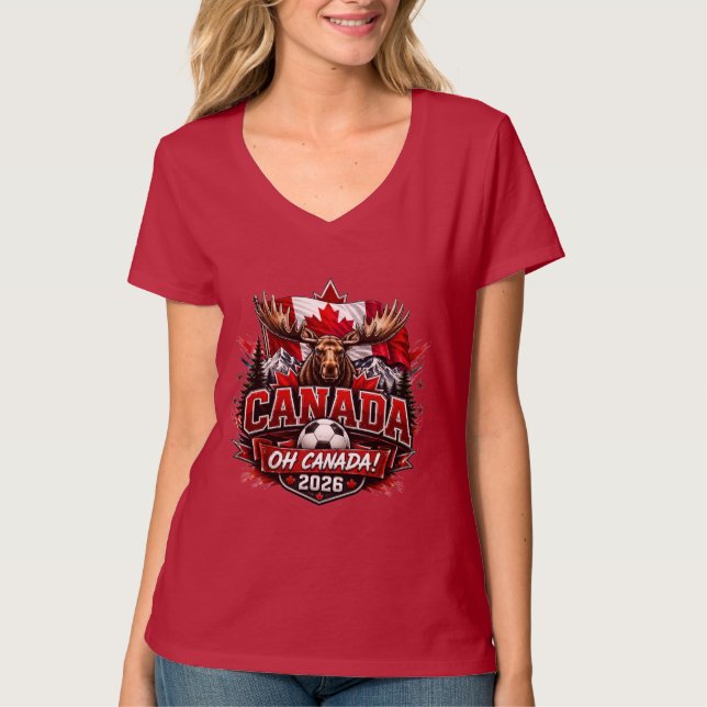 Camiseta Torcida de Futebol Canadá Oh Canadá 2026  (Frente)