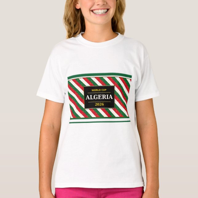 Camiseta Torcida de Futebol da Argélia 2026 com Padrões Inc (Frente)