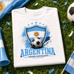 Camiseta Torcida de Futebol da Argentina Albiceleste Futebo