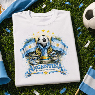 Camiseta Torcida de Futebol da Argentina Albiceleste Futebo