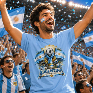 Camiseta Torcida de Futebol da Argentina Albiceleste Futebo