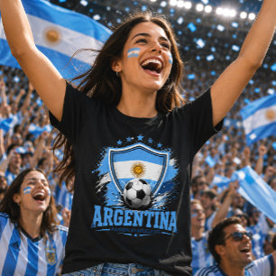 Camiseta Torcida de Futebol da Argentina Albiceleste Futebo