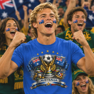 Camiseta Torcida de Futebol da Austrália Fã da Copa do Mund