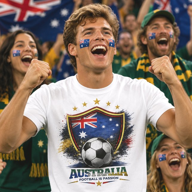 Camiseta Torcida de Futebol da Austrália Fã da Copa do Mund (Criador carregado)