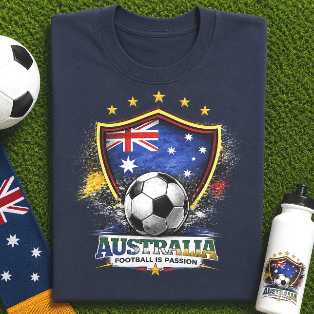 Camiseta Torcida de Futebol da Austrália Fã de Futebol Copa (Criador carregado)