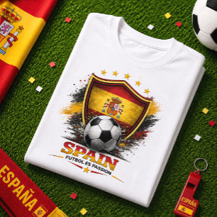 Camiseta Torcida de Futebol da Espanha La Roja Copa do Mund