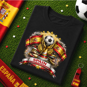 Camiseta Torcida de Futebol da Espanha La Roja Copa do Mund