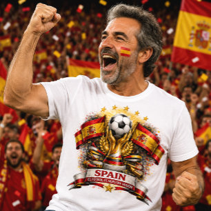 Camiseta Torcida de Futebol da Espanha La Roja Copa do Mund