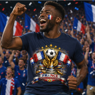 Camiseta Torcida de Futebol da França Copa do Mundo de Fute