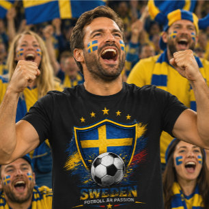 Camiseta Torcida de Futebol da Suécia Copa do Mundo de Fute