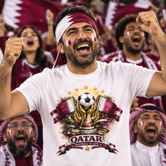Camiseta Torcida de Futebol do Catar Fã de Futebol Copa do  (Criador carregado)