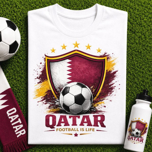 Camiseta Torcida de Futebol do Catar Fã de Futebol Copa do  (Criador carregado)