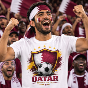 Camiseta Torcida de Futebol do Catar Fã de Futebol Copa do
