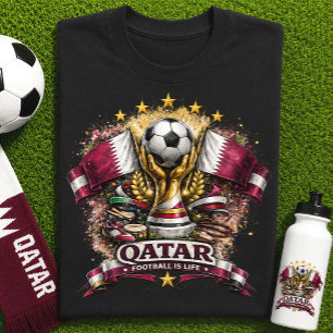 Camiseta Torcida de Futebol do Catar Fã de Futebol Copa do