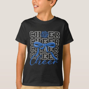 Camiseta Torcida Grito Azul Coquette Laço Cheerleader F