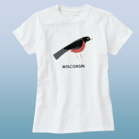 Tordo Americano Arte Wisconsin Texto Personalizado