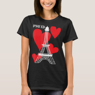 Camiseta Torista Paris Corações Torre Eiffel França Souveni