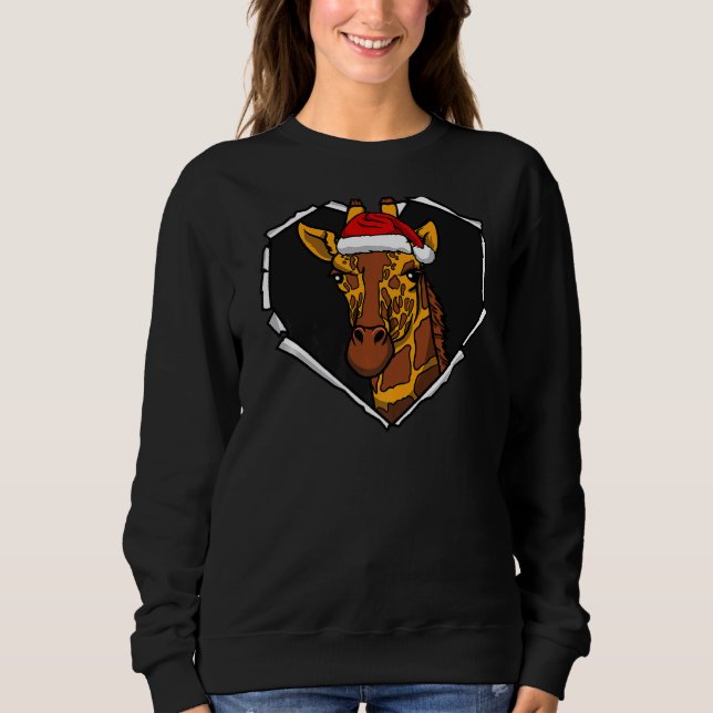 Camiseta Torn Cloth Giraffe Face Com Buraco De Chapéu De Na (Frente)