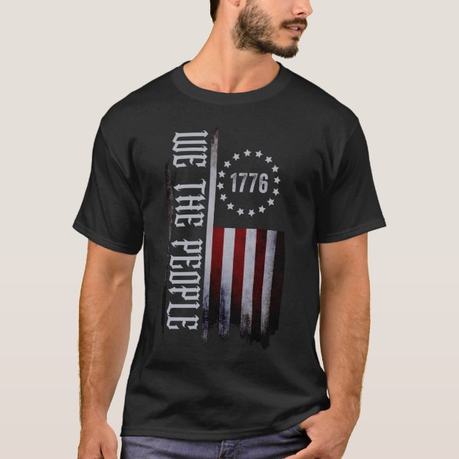 Camiseta Torn Flag We The People 1776  (Frente)