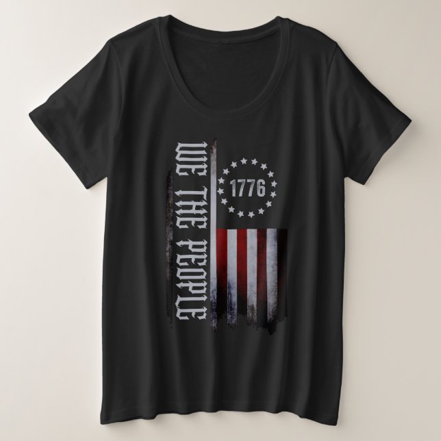 Camiseta Torn Flag We The Pessoas 1776 (Frente do Design)
