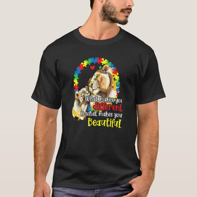 Camiseta Torna Você Diferente Leoa Mãe Conscientização da C (Frente)