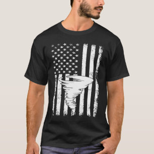 Camiseta Tornado Bandeira dos EUA Furacão Tempestade Caçado