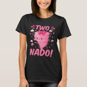 Camiseta Tornado, Garota De 2 Anos Aniversário De 2 Nado se